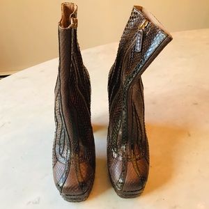 Rochas Python Heeled Boots
